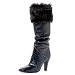 Python and rabbit fur boots, Sigerson Morrison.