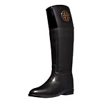 Rubber and patent leather wellies, Tory Burch.