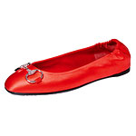 Satin flats with crystal detail, Gucci.