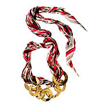 Silk-and-brass scarf necklace, Louis Vuitton.