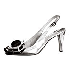 Leather and satin embroidery shoes, Diana Broussard.