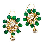 Vermeil earrings with onyx and rock crystals, Ili Designs.