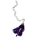 18kt-gold necklace with diamonds, sapphires, amethyst and nylon fringe, Boucheron.