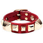 Leather cuff with studs, Hayden-Harnett.