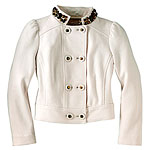 Knit jacket of cotton and polyester with studs, Rebecca Taylor.