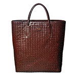 Woven leather tote, T. Anthony.