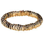 Godrons bracelet of yellow gold and diamonds, Boucheron.