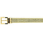 Snake-embossed leather belt, Calvin Klein.