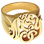 14kt-gold monogram ring, Ginette NY.
