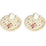 18kt gold plate earrings with semiprecious stones, Academie by Philip Crangi.