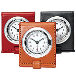 Foldable leather travel clocks, Ettinger UK.