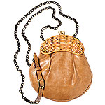 Leather and wicker bag, Savoy Accessories.