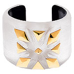 Silver-plate lucite cuff, Alexis Bittar.