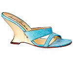 Turquoise suede-and metal Teri shoes, Daniel/Barbara.