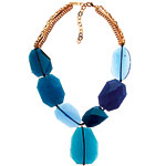 Quartz-and-agate necklace with gold-plated chain, A.V. Max.