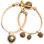 Gold vermeil beads and leather bracelets, Indulgems.