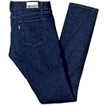 Organic denim and recycled button jeans, Levi's.