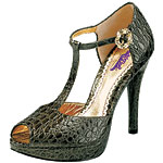 Crocodile-embossed leather heel, Hale Bob.