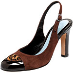 Suede and patent leather slingback, Lambertson Truex.