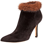 Suede ankle boots with mink trim, Oscar de la Renta.
