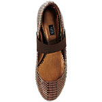 Snakeskin flat with elastic strap, Rafe.