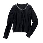 Beaded cashmere-silk sweater, Rebecca Taylor.