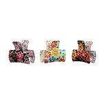 Flower-print hair clips, France Luxe.