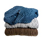 Cable-knit cashmere zip-front cardigan, Joseph & Lyman.