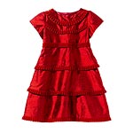 Silk shantung tiered dress, Halabaloo.