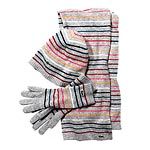 Lambswool-blend multicolor striped hat, scarf and gloves, Lacoste.