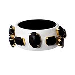 Bracelet of acrylic stones covered in napa leather, Angelo Figus.