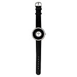 Suede strap watch with brass and crystals, Pedre.