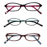 Zyl-acetate and wire rimmed frames, Jones New York Collection.
