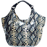 Embossed-leather bag, Emporio Armani.