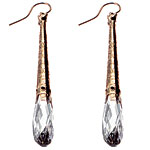 Silver-tone and crystal earrings, Pat's USA.