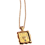 Pendant of 18kt gold with diamond (gold chain sold separately, Amanda Megibow.