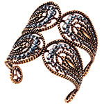 Gold-plated filigree cuff with crystals, Lia Sophia.