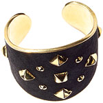Cuff: Suede with brass studs, Helene Zubeldia.