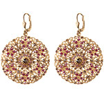 14kt gold earrings with Swarovski crystals, La Vie Parisienne by C.P..
