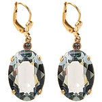 14kt-gold-plated earrings with sapphires and Swarovski crystals, La Vie Parisienne by C.P..