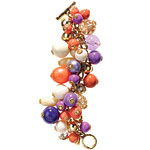 Plastic beads bracelet with gold plating, Patch NYC.