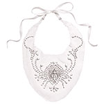 Cotton-blend mesh Melissa bib, Elie Tahari.