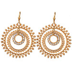 14kt-gold-plated earrings with Swarovski crystals, La Vie Parisienne by C.P..