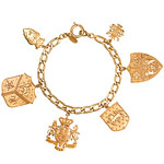 14kt-gold-plated charm bracelet, La Vie Parisienne by C.P..