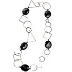 Sterling silver and jet necklace, Erickson Beamon.
