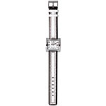 Silver-tone watch with leather strap, Pedre.