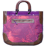 Canvas-and patent-polyurethane tote with wooden handles, Proenza Schouler for Target.