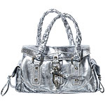 Leather bag with embossed snakeskin trim, Francesco Biasia.