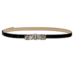 Leather belt with rhodium plating and Swarovski crystals, Swarovski.