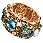 Gold-plated bracelet with glass stones, Sequin.